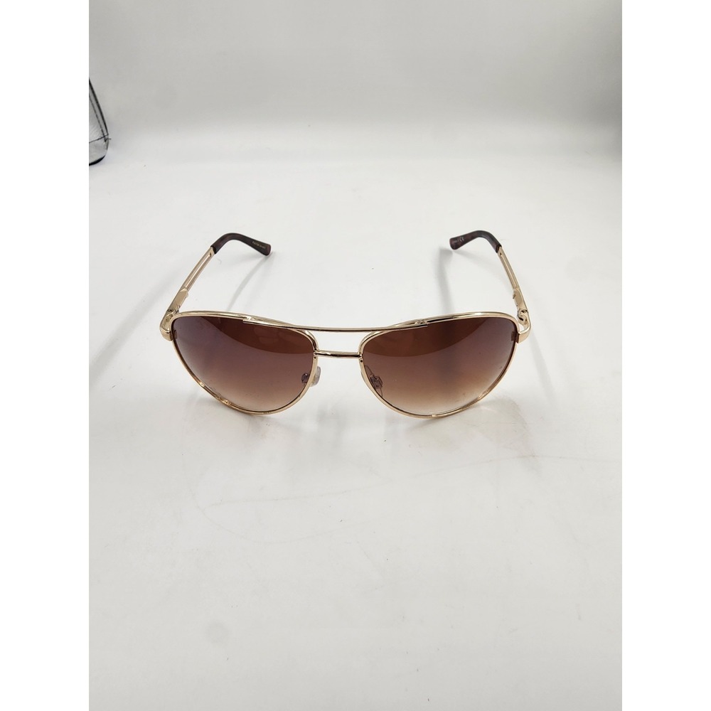 Foster Grant Aviator Sunglasses Gold Tone Frame Brown Gradient Lenses Unisex